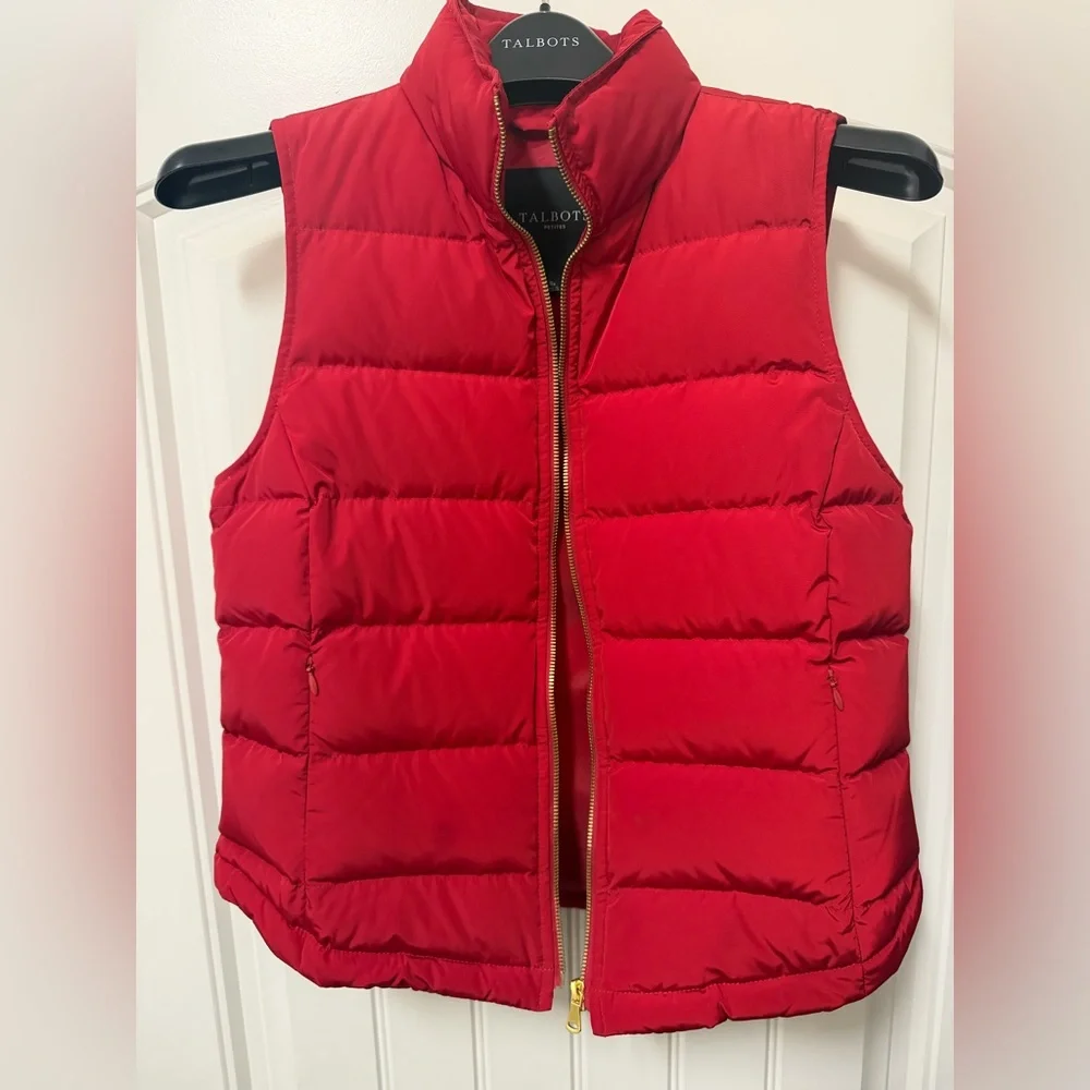 Talbots Red Puffer Vest - Picture 1 of 7